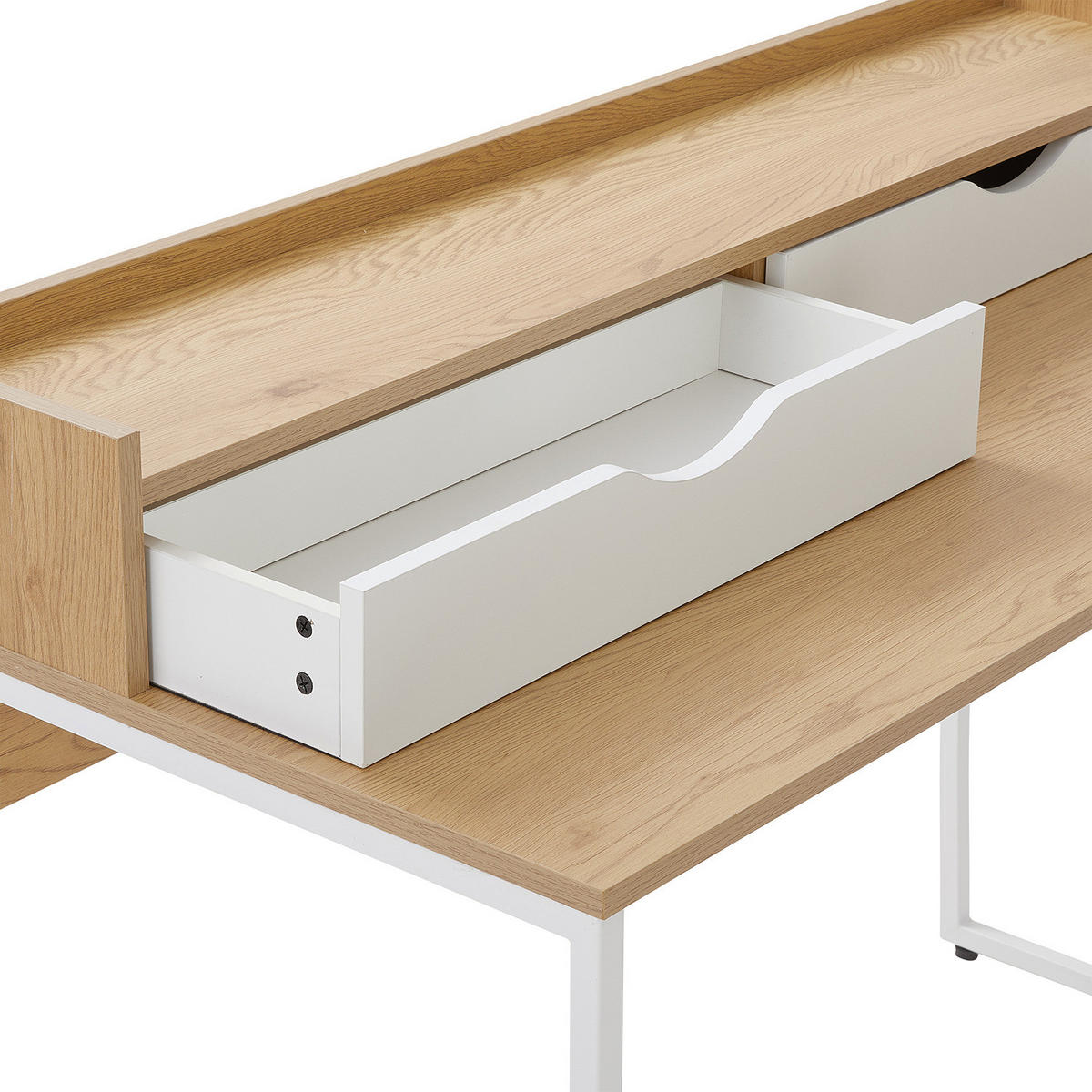SCHREIBTISCH Modernist - Braun/Weiß, Holzwerkstoff (55/120/85cm) - Butlers