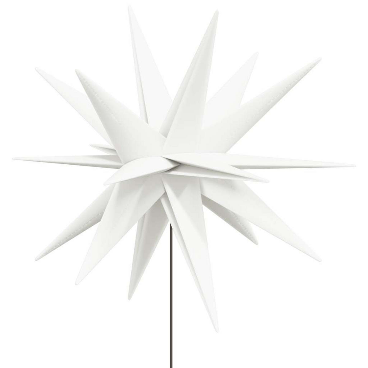 WEIHNACHTSSTERN LED Mit Erdspiess Faltbar Weiss 57 Cm - Weiß, Kunststoff (58/138/58cm) - vidaXL