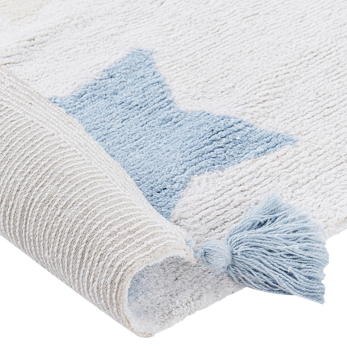 KINDERTEPPICH Merevi 140/200 cm - Blau/Gelb, Textil (200/140cm) - Beliani