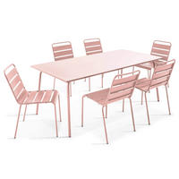 GARTENSET 7-tlg., Rosa - Pink, Metall - Oviala