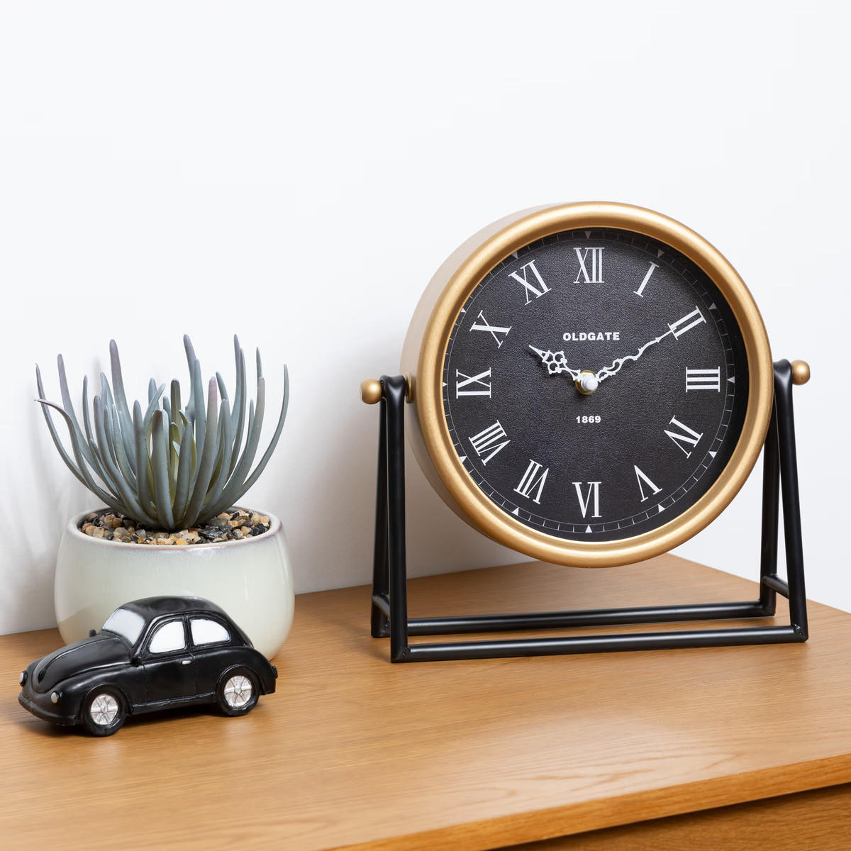 TISCHUHR Luca 27/5,2/26,5 cm - Schwarz, Metall (5.2/26.5/27cm) - Atmosphera Createur d´interieur