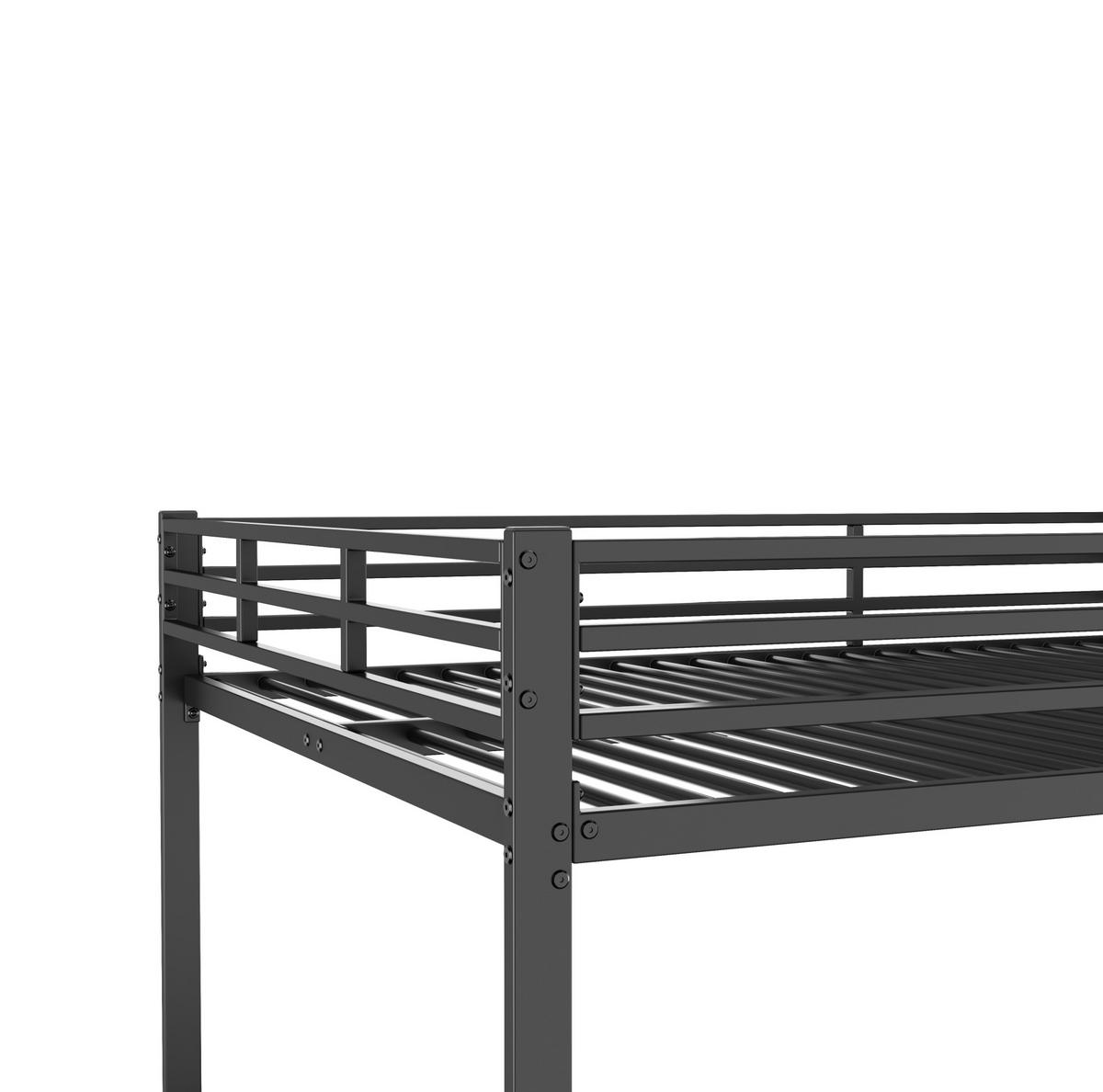 ETAGENBETT Kinderbette 140/200 cm aus Metall mit 26 cm Sicherheitsleisten Schwarz - Schwarz, Metall (140/200cm) - Modenvie