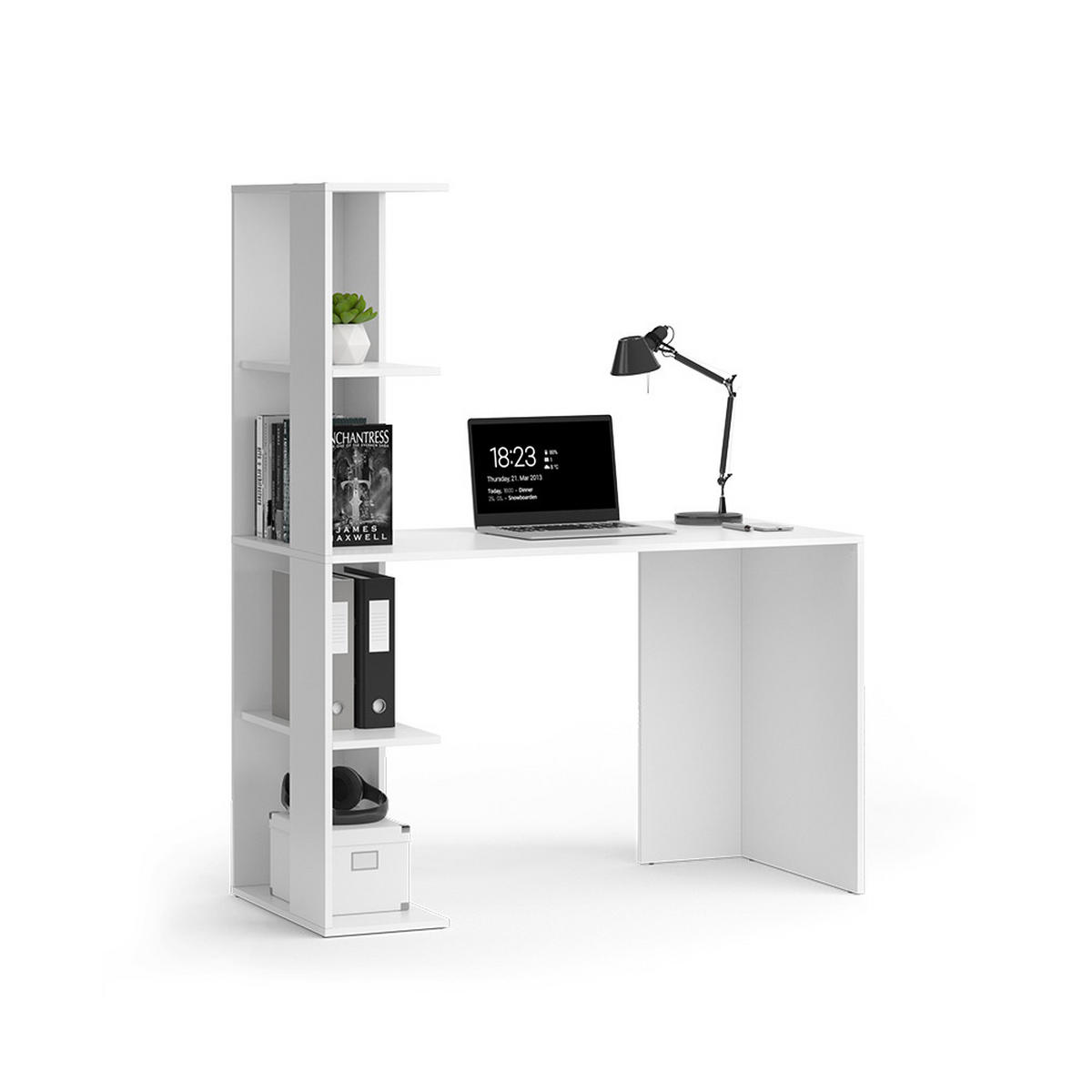 PRACOVNÍ STŮL Tower Bílá - bílá, kompozitní dřevo (55.2/122.2/75.8cm) - Vicco