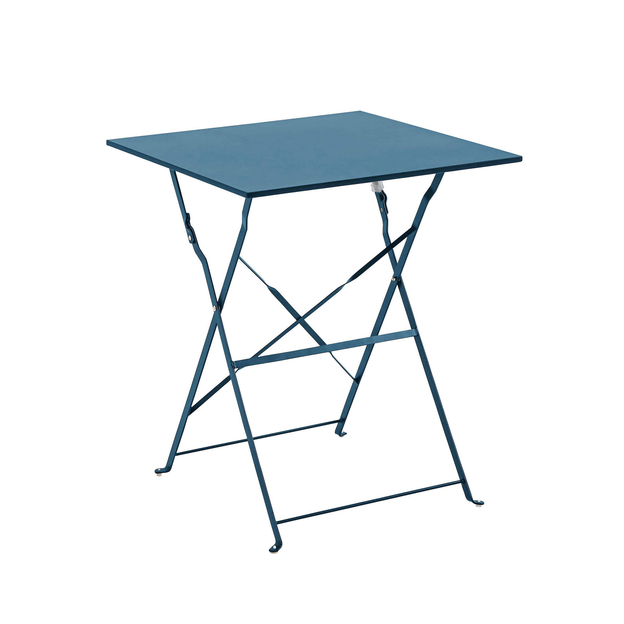 GARTENTISCH , klappbar, Pazifikblau - Blau, Metall (60/60/71cm) - Oviala