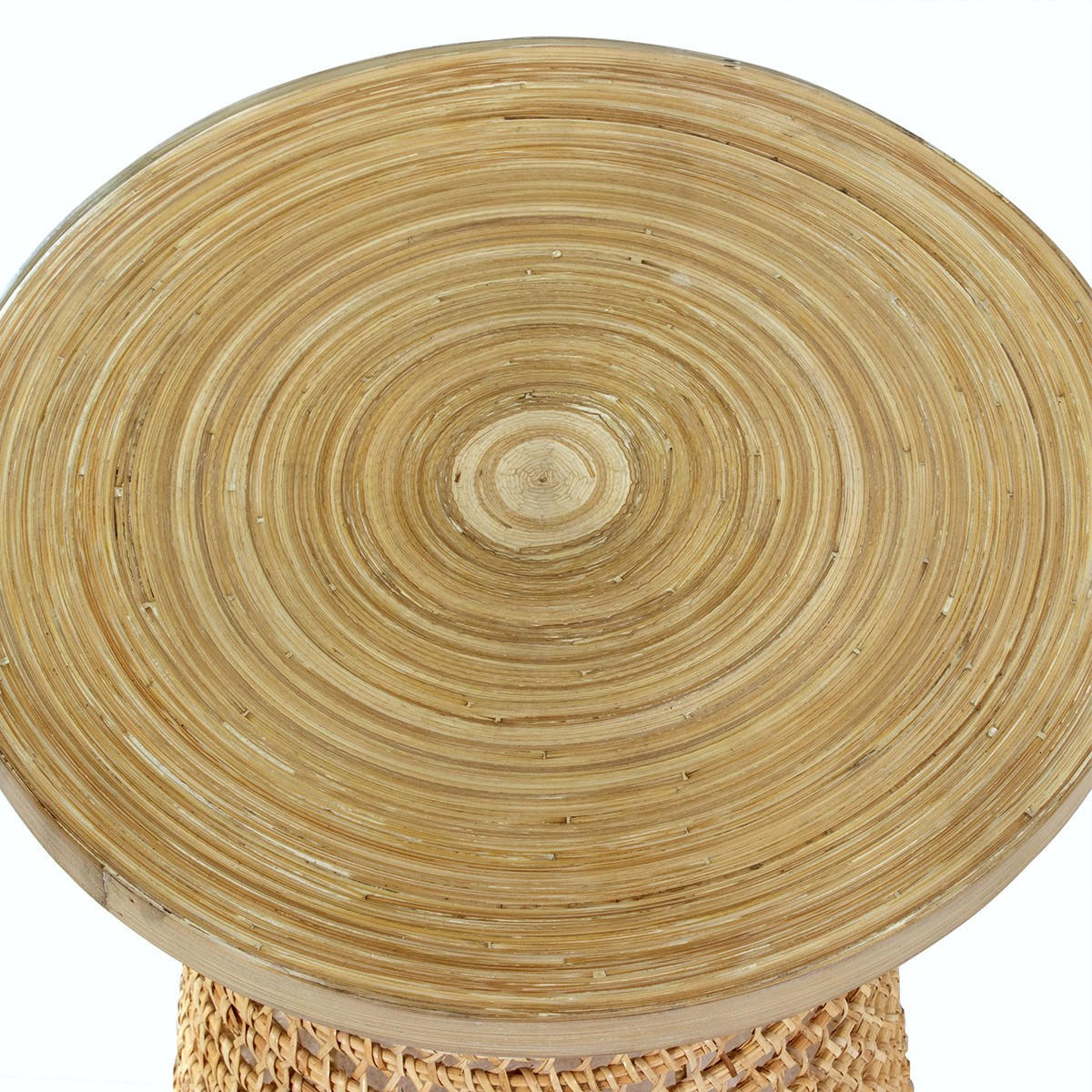 BEISTELLTISCH mit Bambusplatte - 40/40/45 cm - Eschefarben, Textil (48/48/45cm) - Calicosy