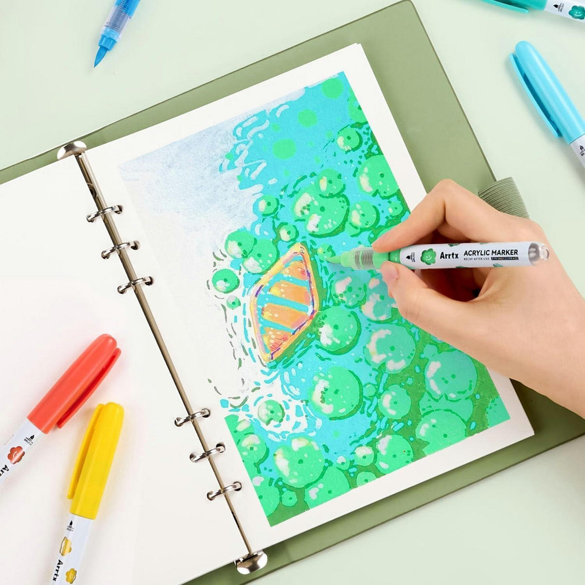 ACRYLMALSTIFTE Set 36 Farben Pinselspitze wasserfest - Multicolor, Kunststoff (9.7/22.8/15cm)