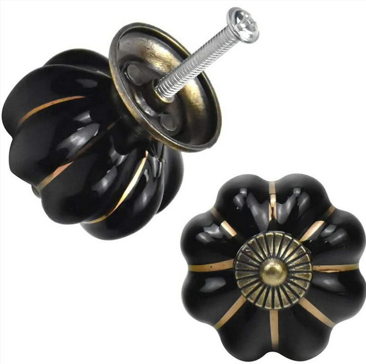 SCHRANKKNOPF Keramik Orange 8er-Set - Multicolor, Keramik (3.8/3.8/4.1cm)