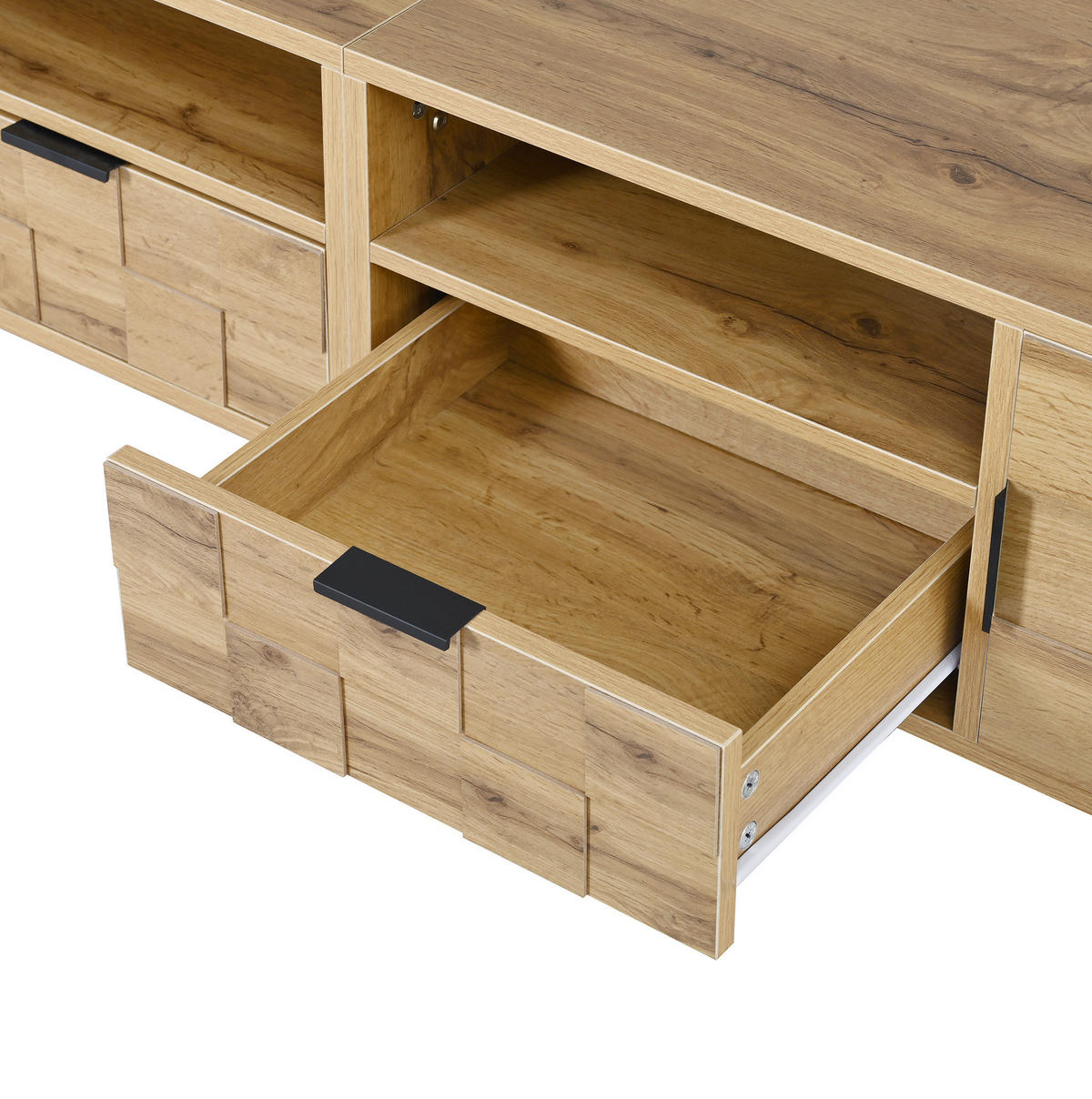 TV-SCHRANK mit 2 Türen und 2 Schubladen 160 cm Holzoptik Natur - Braun, Holzwerkstoff (35/42.5/160cm) - Beauniv