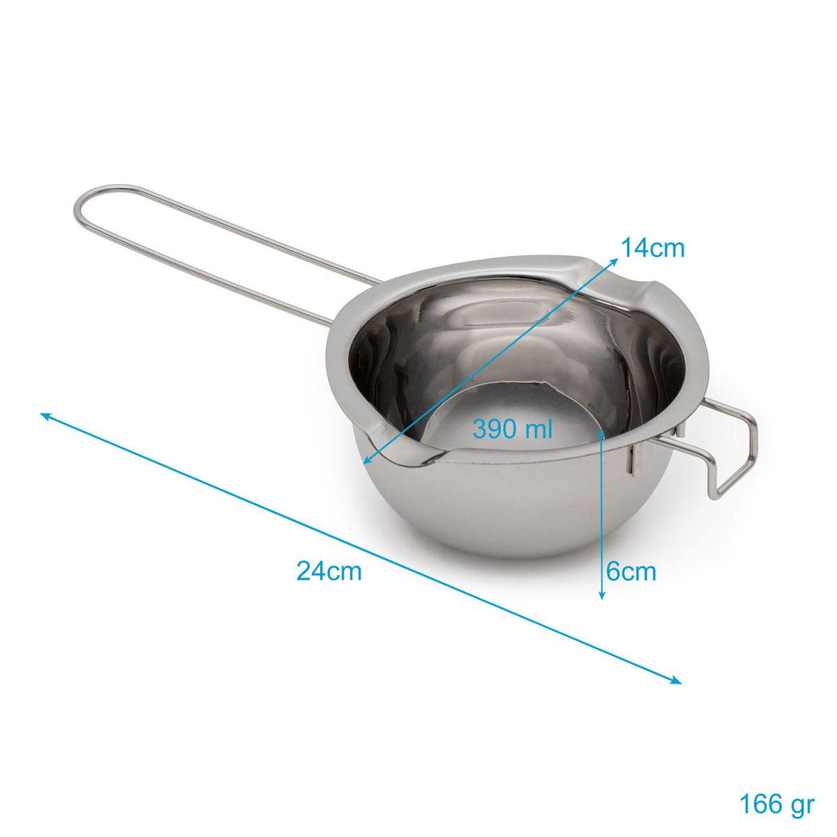 SCHMELZTOPF 390 ml Schüssel - Silberfarben, Metall (27/14/6cm) - Intirilife