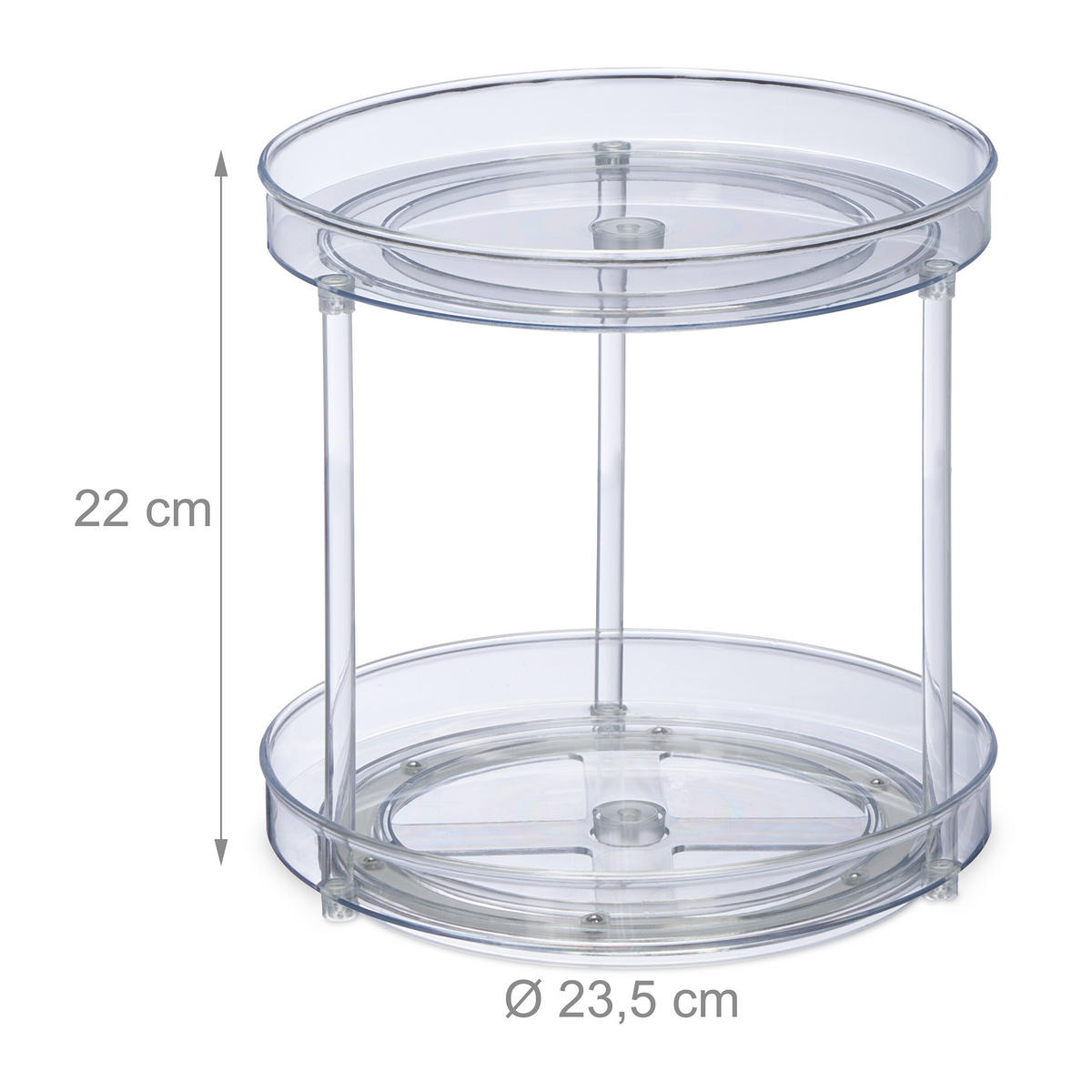 DREHTELLER - Transparent, Kunststoff (23.5/22/23.5cm) - Relaxdays