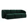3-SITZER SOFA Samt Stoff Grün - Dunkelgrün/Schwarz, Holzwerkstoff/Kunststoff (244/75/94cm) - Makamii