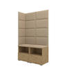 GARDEROBEN-SET Nela V mit gepolsterten Paneelen 100/174/40 - Beige/Silberfarben, Holzwerkstoff/Kunststoff (100/174/40cm)
