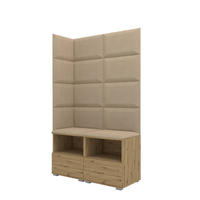 GARDEROBEN-SET Nela V mit gepolsterten Paneelen 100/174/40 - Beige/Silberfarben, Holzwerkstoff/Kunststoff (100/174/40cm)