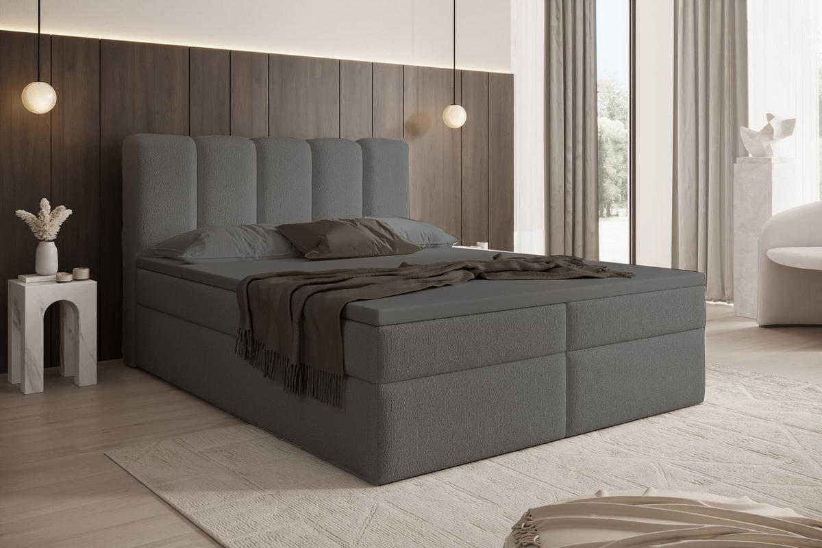 BOXBETT 200x200 Graphit BELLO topper - Graphitfarben, Holzwerkstoff (200/200cm) - Compleo24