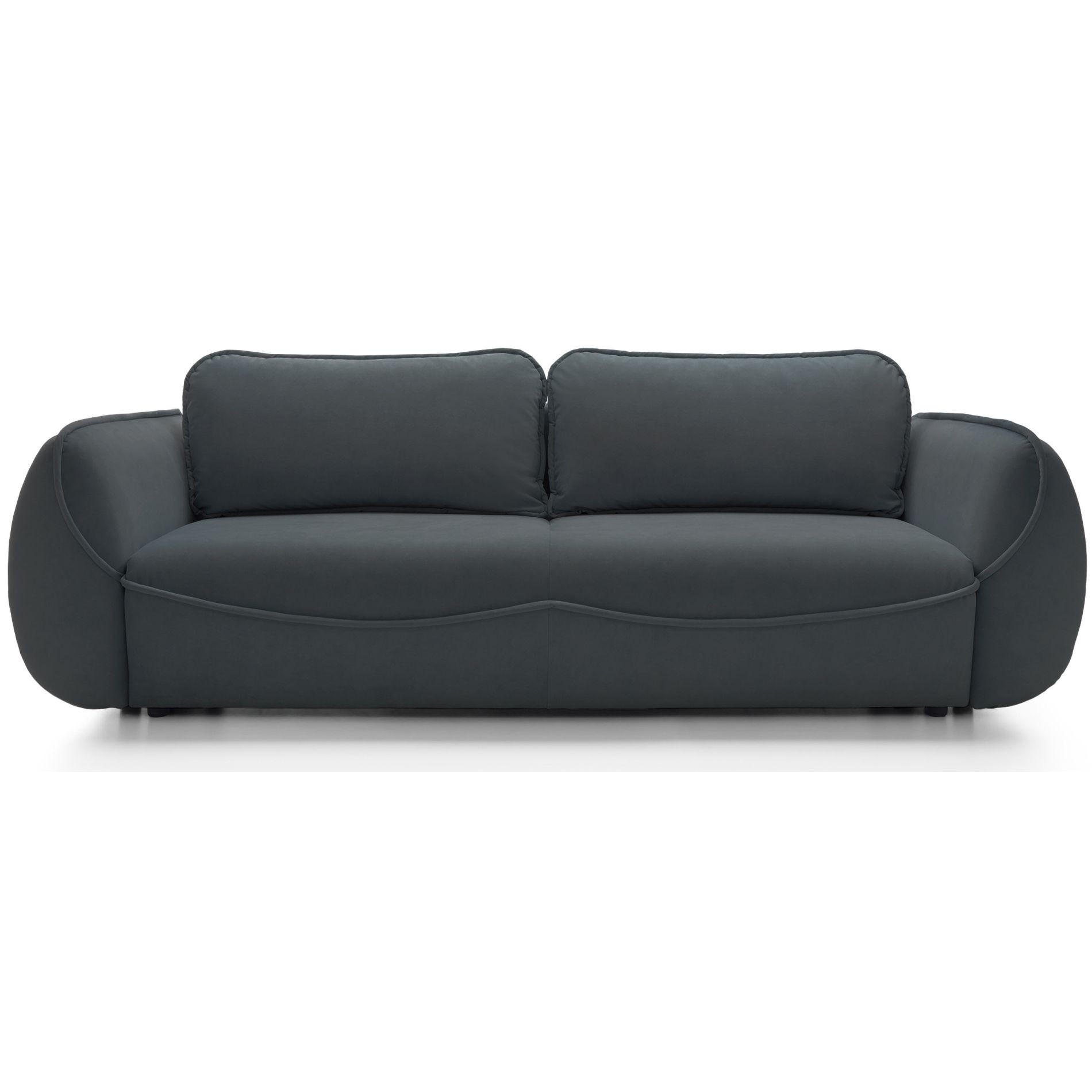 3-SITZER SOFA Cutie Graphit Easy-Clean-Velours - Schwarz, Textil (257/90/114cm) - Selsey