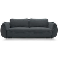 3-SITZER SOFA Cutie Graphit Easy-Clean-Velours - Schwarz, Textil (257/90/114cm) - Selsey