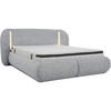 POLSTERBETT Corfu mit LED-Beleuchtung, mit Bettkasten, rundliche Formen, 140x200, Hellgrau - Hellgrau, Textil/Metall (140/200cm) - Beautysofa