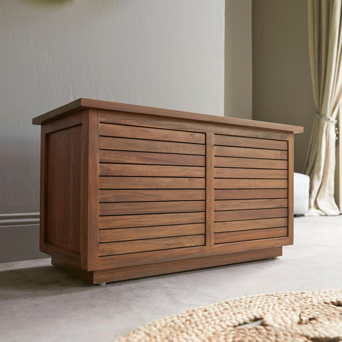 TRUHE Loggia Natur aus Akazie - Naturfarben, Holz (80/40cm) - Tikamoon