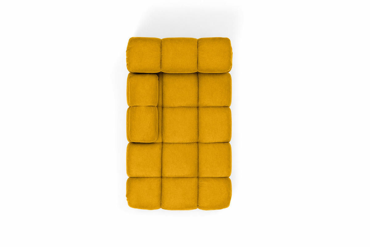 CHAISELONGUE Modular, Veloursstoff Salvador, Gelb, Links, Selia - Beige/Gelb, Holz (95/70/160cm) - Kaiser Möbel