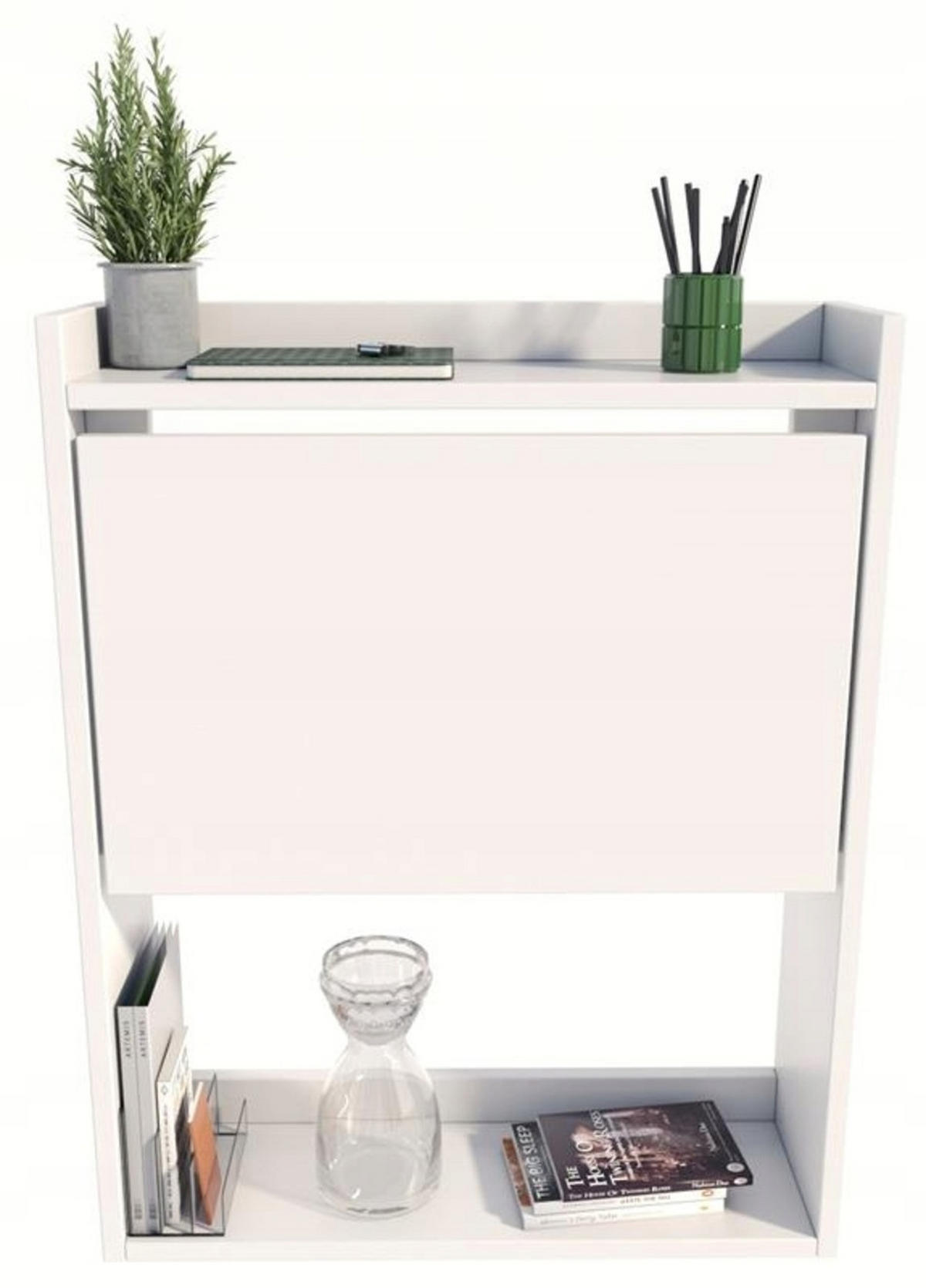 SCHREIBTISCH Klappbarer Wandregal Weiß 70/20/85 cm - Weiß, Holzwerkstoff (20/70/85cm) - Matkam Möbel