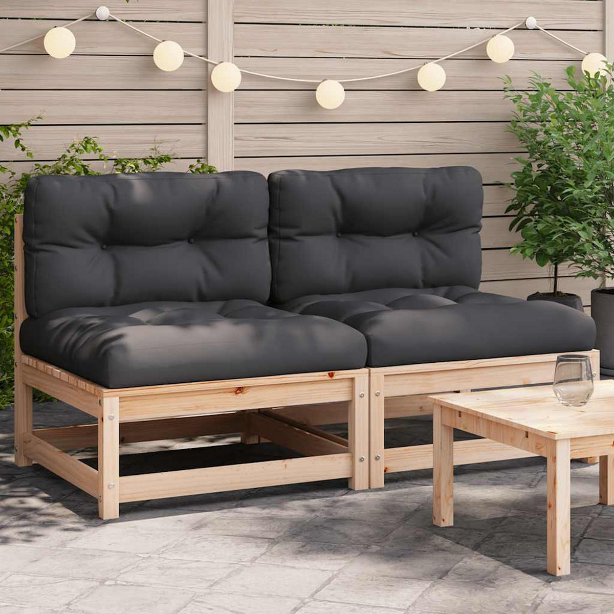GARTENSOFA BYZAD 70/67/70 cm （2-SITZER） - Braun, Holz (70/67/70cm) - ZMH