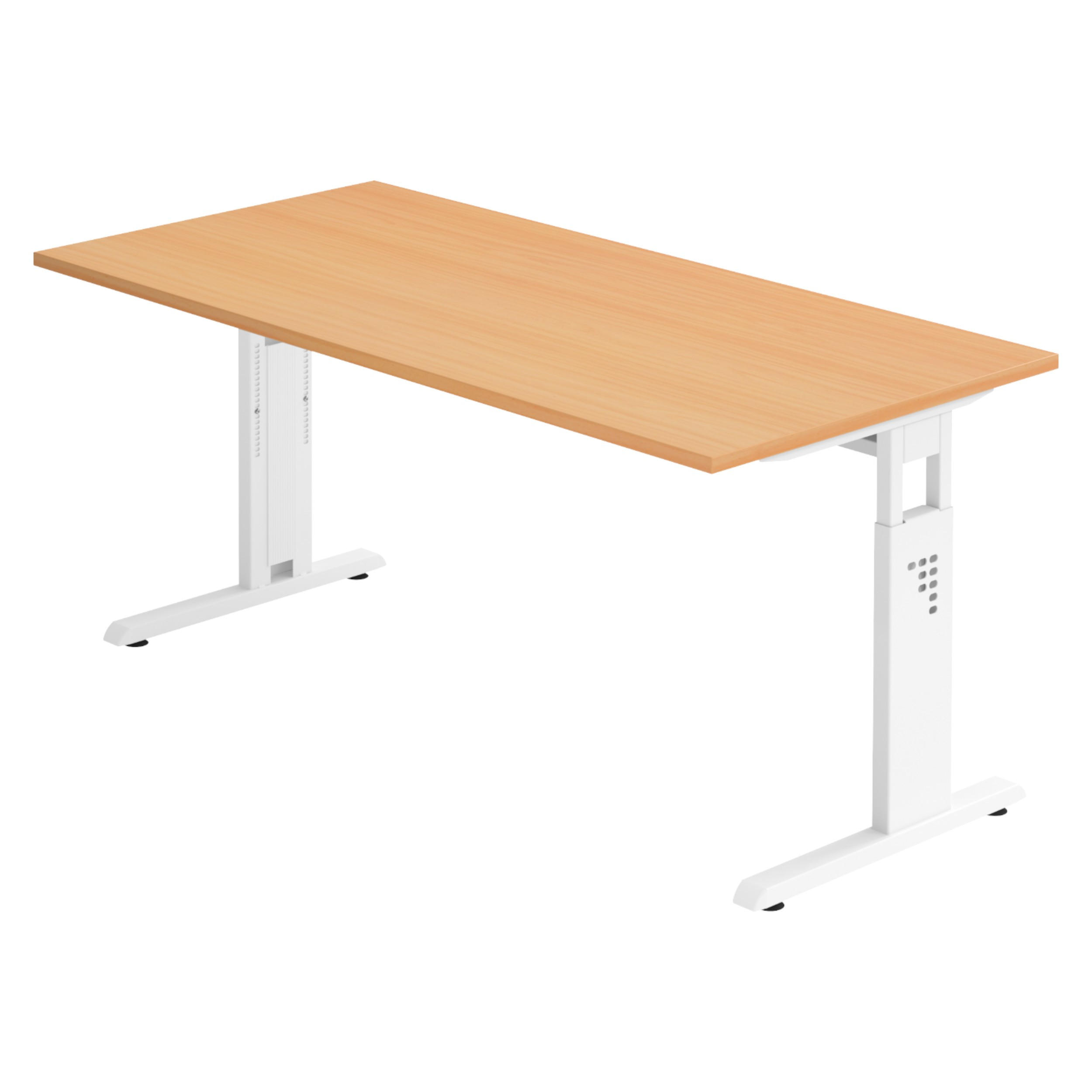 SCHREIBTISCH Serie-O 80/160/74 cm in Buchefarben/Weiß - Buchefarben/Weiß, Holzwerkstoff (80/160/74cm) - bümö