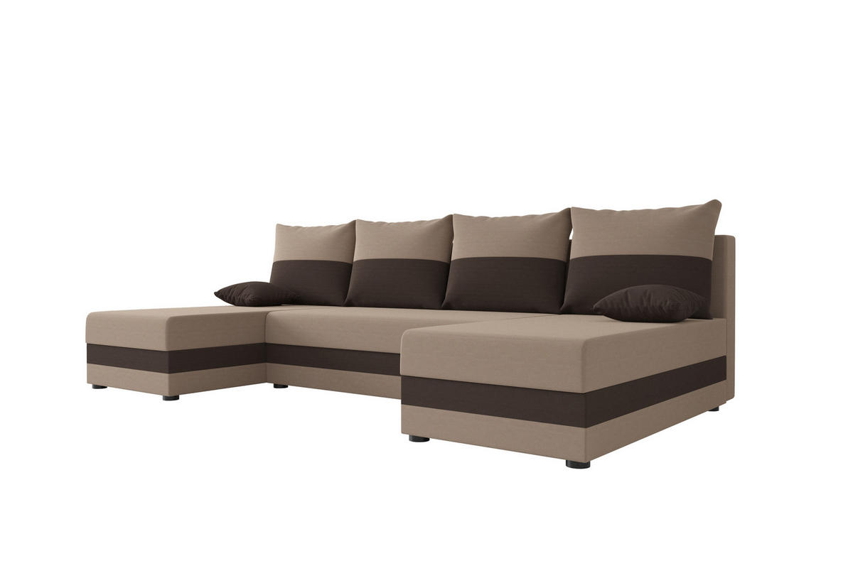 WOHNLANDSCHAFT HEWLET U Rainbow 05+41 mit Schlaffunktion - Braun, Textil (310/80/140cm) - Bedante