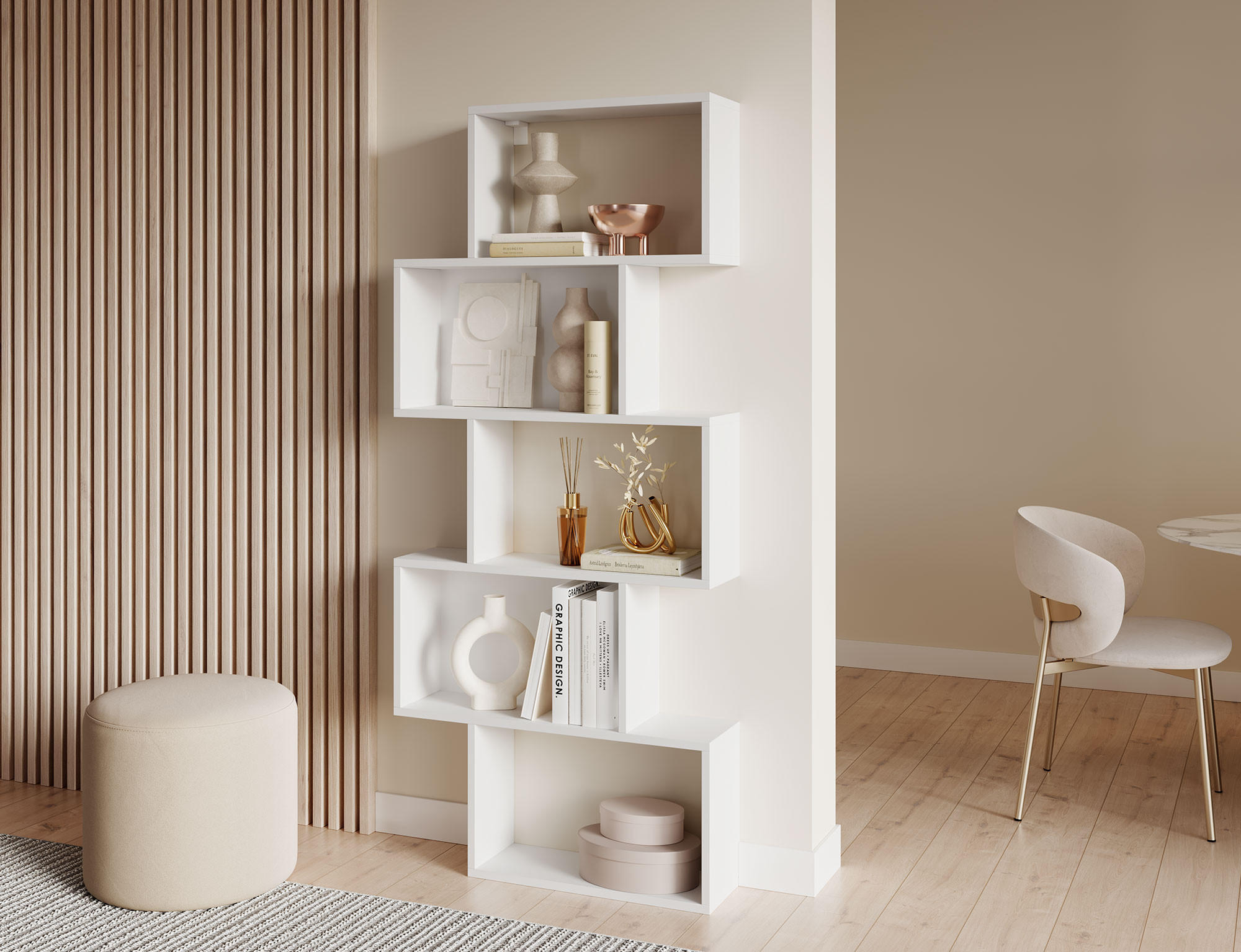 Thumbnail - Möblo Regal, Weiß, Holzwerkstoff, 80x180x20 cm, Wohnzimmer, Regale, Bücherregale