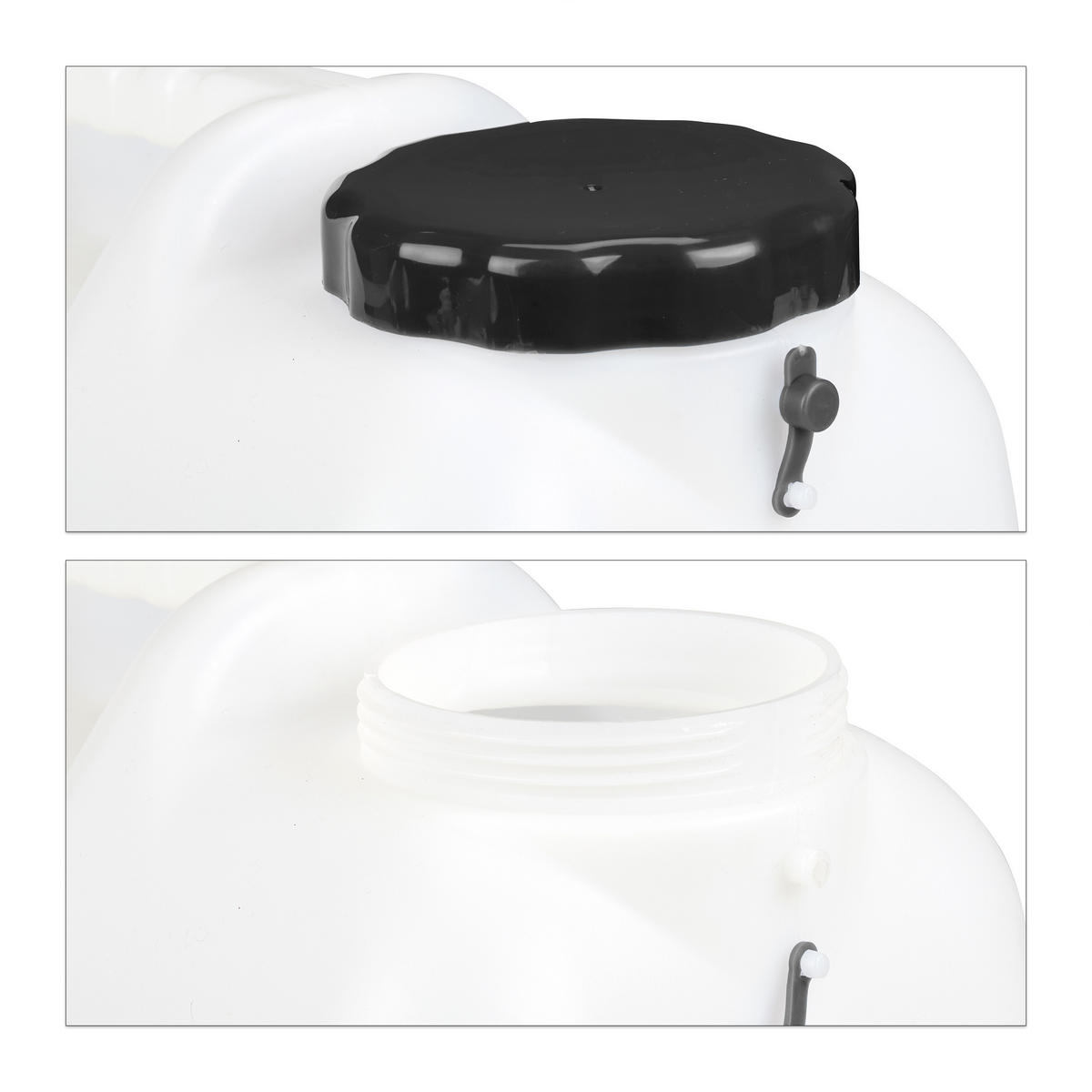 WASSERKANISTER - Weiß, Kunststoff (19.5/37/36.5cm) - Relaxdays