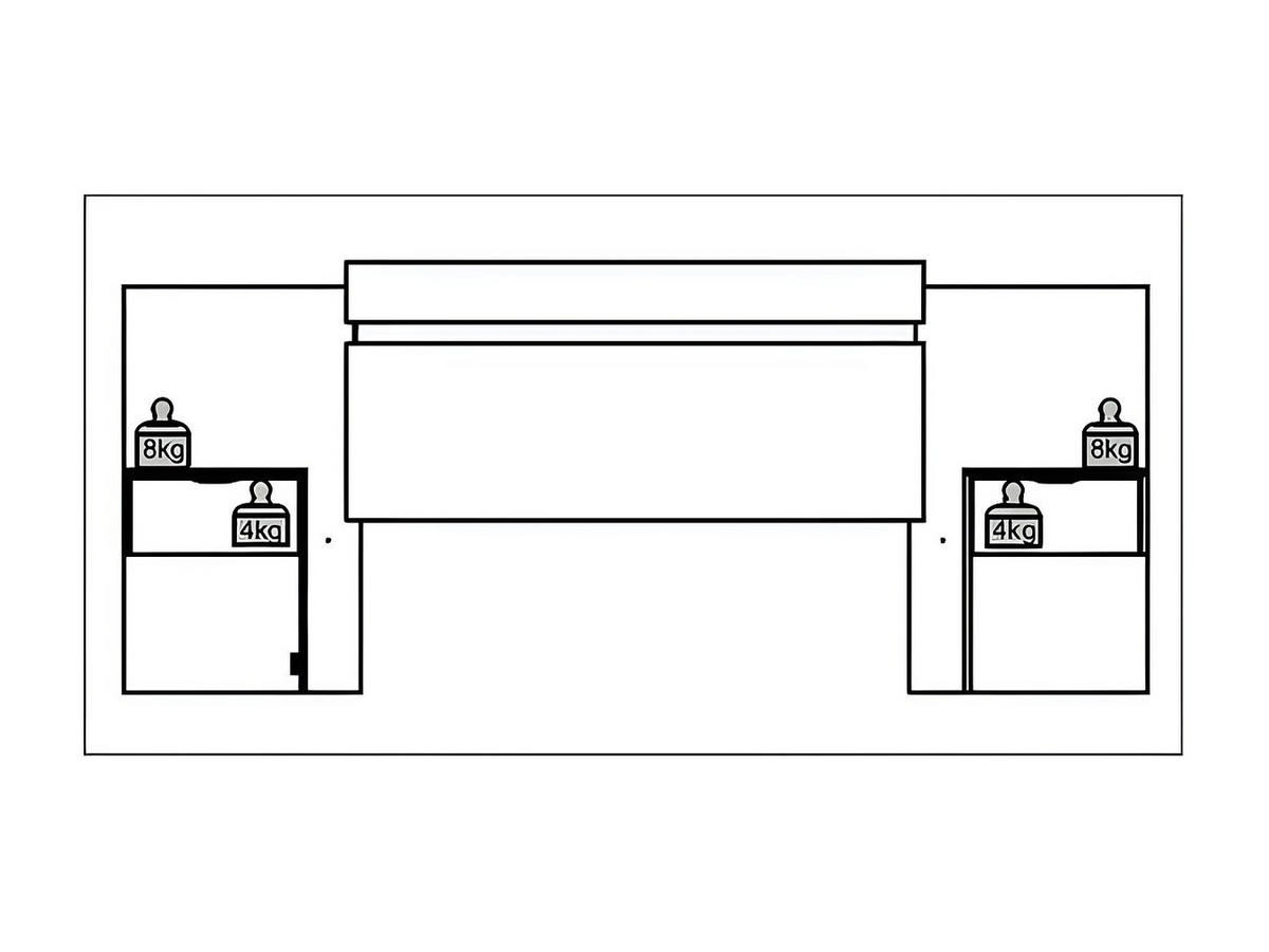 BETTKOPFTEIL ausziehbar mit integrierten Nachttischen - 140/160 cm - Naturfarben & Cremefarben - PARATI - Naturfarben, Holz (252/106/39.5cm) - Vente-Unique