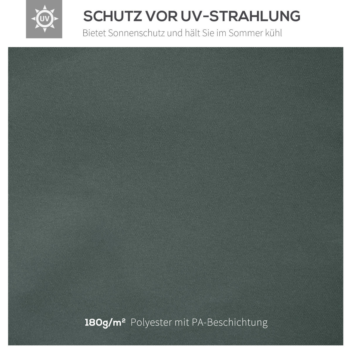 PAVILLONDACH 298/295 cm dunkelgrau aus Polyester mit PA-Beschichtung - Dunkelgrau, Textil (295/1/298cm) - OKWISH