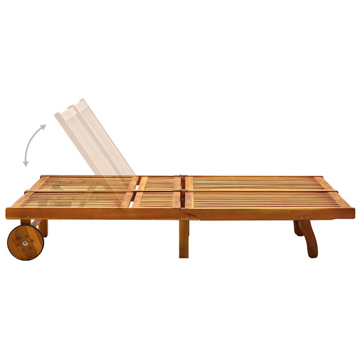 DOPPEL-SONNENLIEGE Massivholz Akazie - Braun, Holz (123/85/199cm) - vidaXL