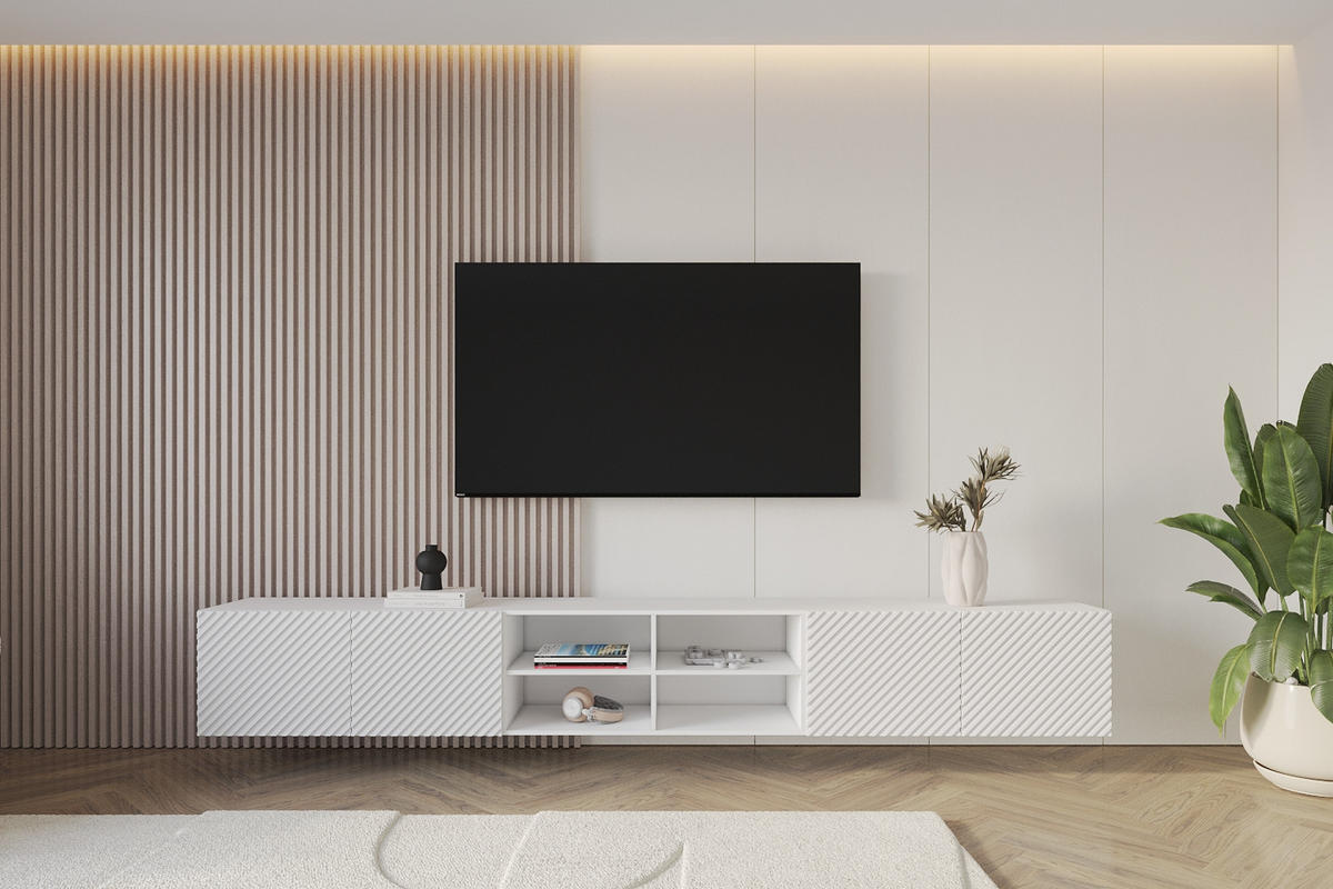 LOWBOARD ZENO-W 3x100x40x41 cm - Weiß - Weiß, Holzwerkstoff (300/40/41cm) - ALTDECOR