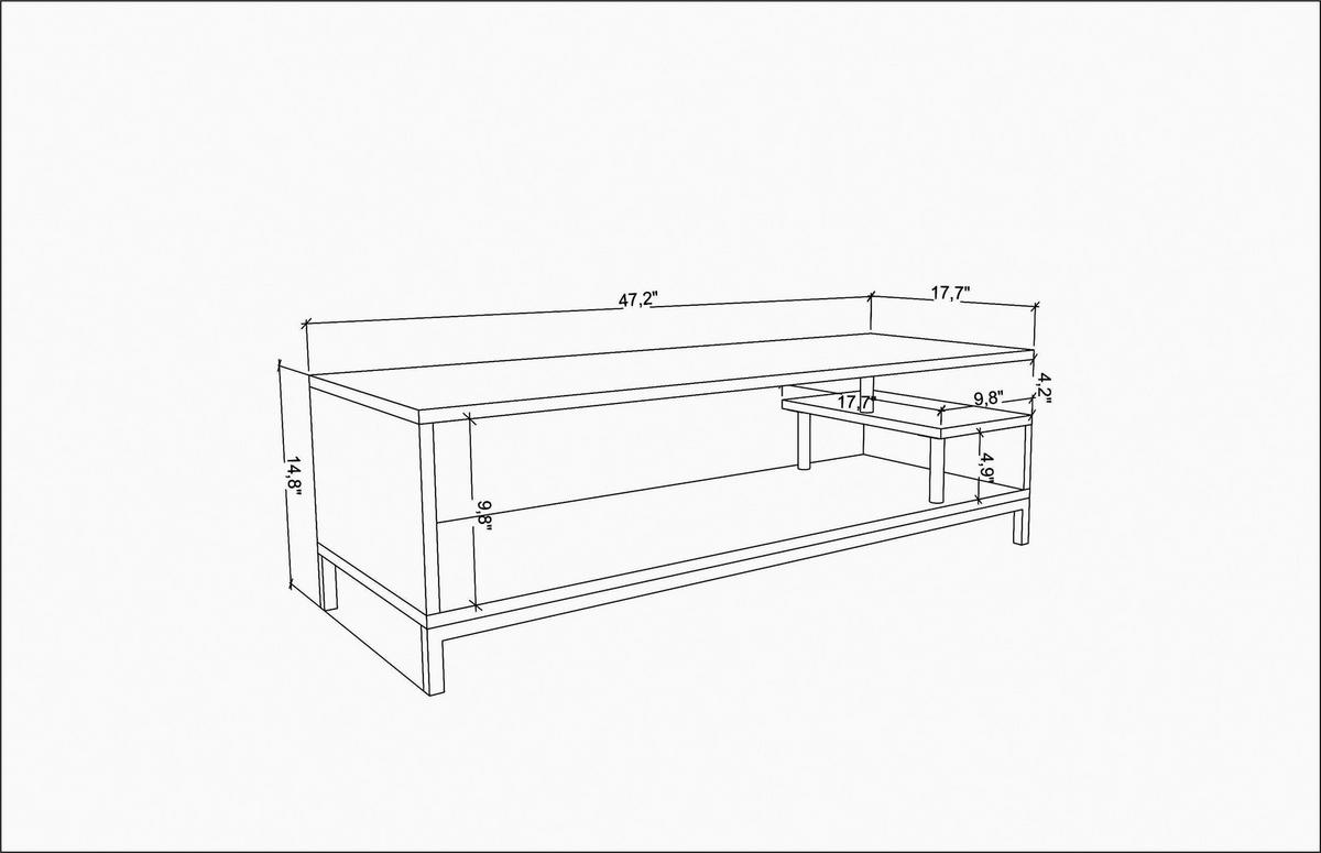 TV-LOWBOARD Reilly Gold-Eiche - Eichefarben/Goldfarben, Holzwerkstoff (120/38/45cm) - Decorotika