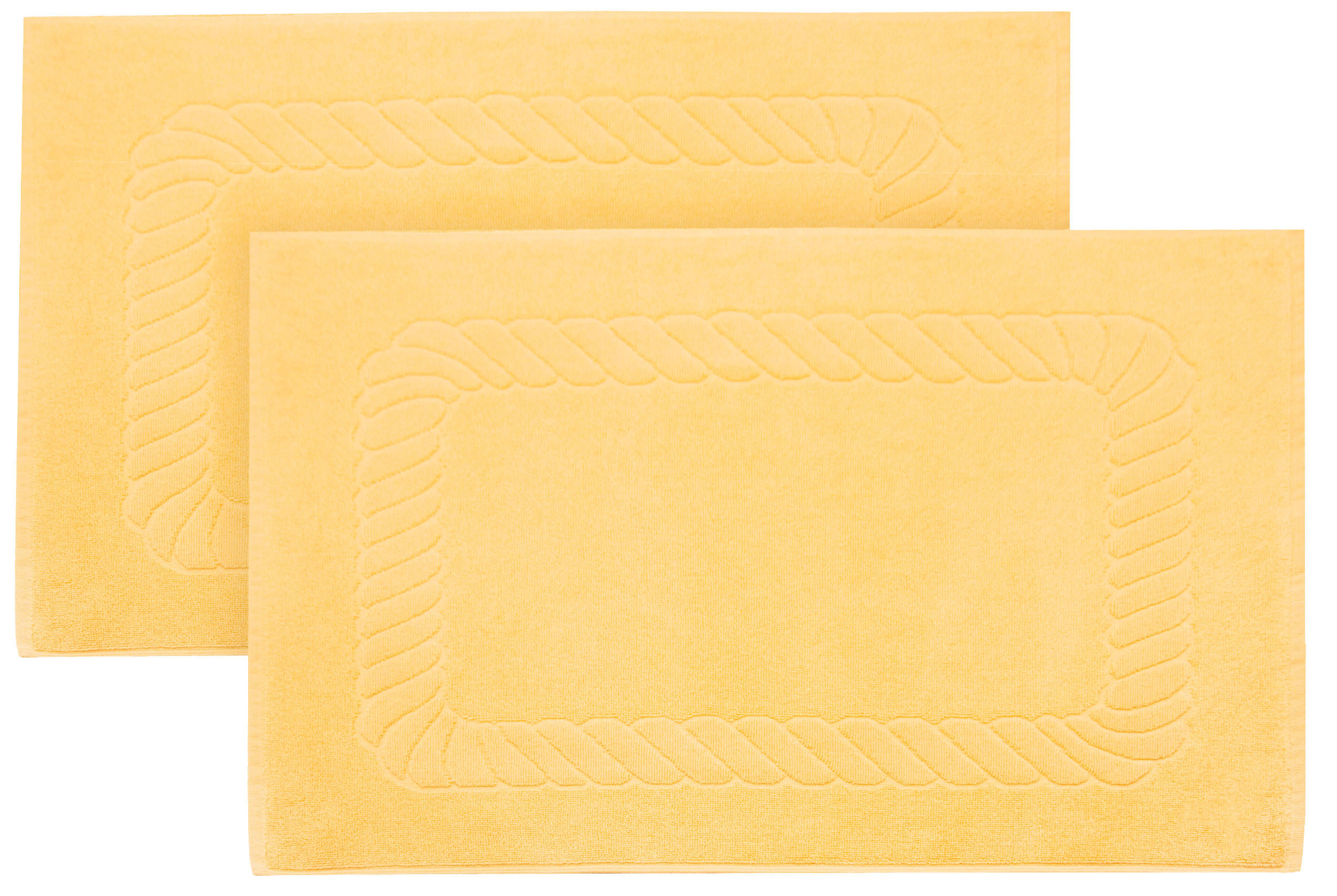 BADEMATTE, 2er-Set, 50x70 cm, 100% Baumwolle, Gelb - Gelb, Textil (50/70cm) - Zollner