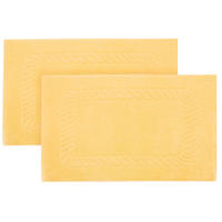 BADEMATTE, 2er-Set, 50x70 cm, 100% Baumwolle, Gelb - Gelb, Textil (50/70cm) - Zollner