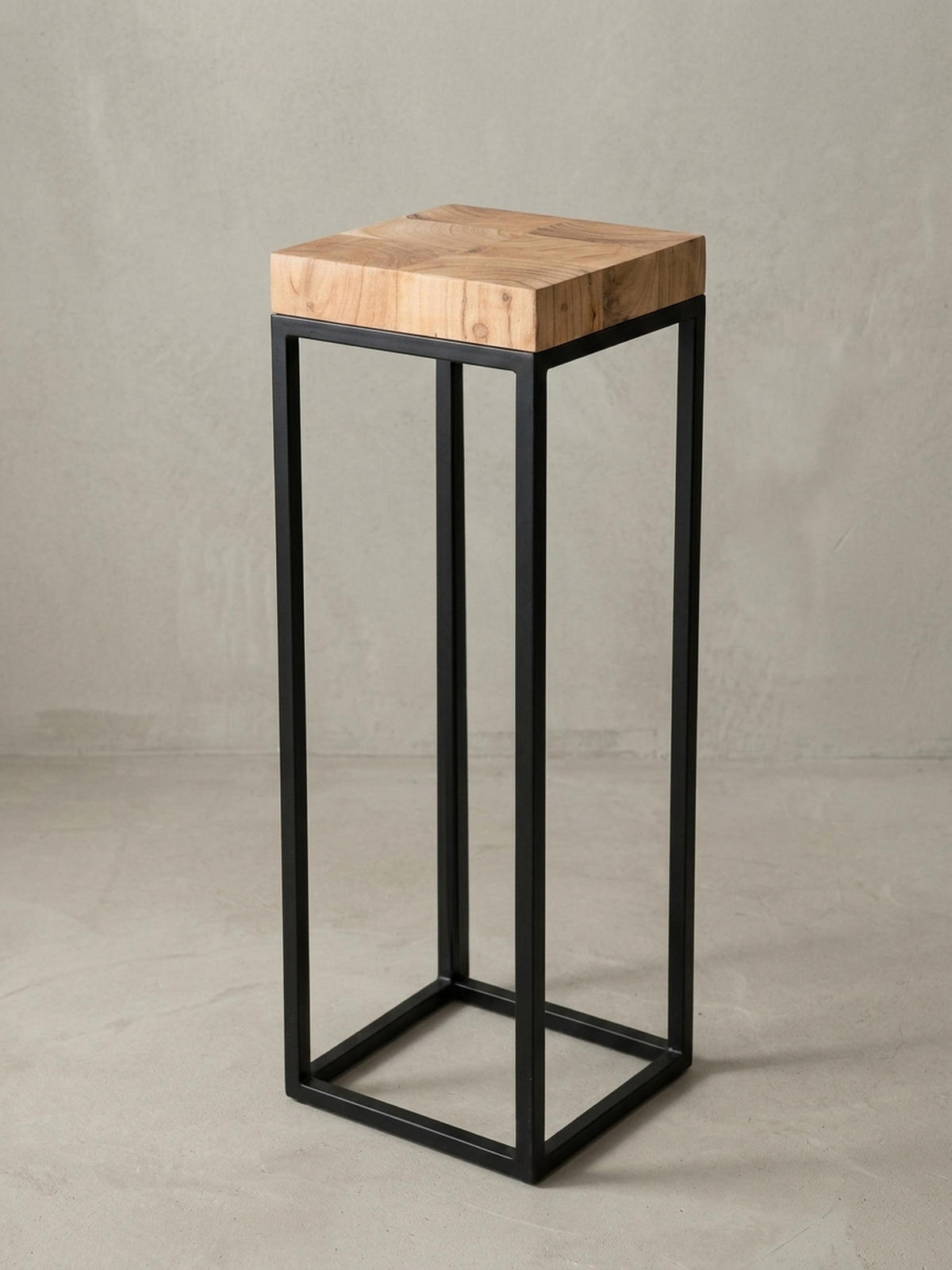 BEISTELLTISCH – Akazienholz Metall Natur 30x97x30 cm Industrial - Beige/Schwarz, Holz/Metall (30/30/97cm) - KADIMA DESIGN