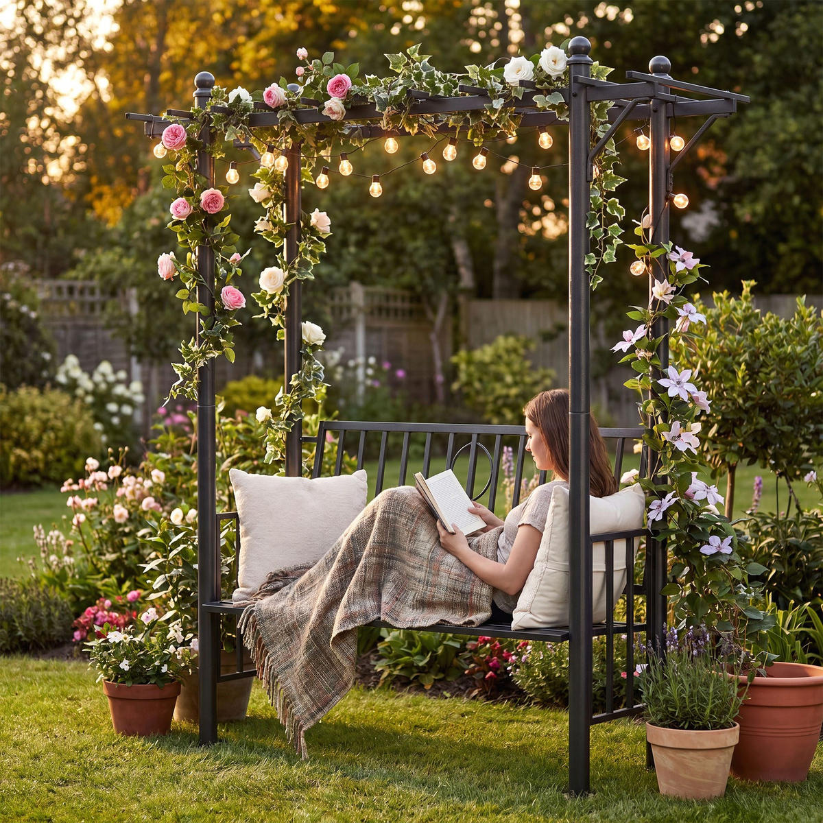 ROSENBOGEN Metall Anthrazit - Anthrazit, Metall (186/221/66cm) - CLP