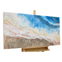 ACRYLBILD HANDGEMALT 120/60 cm - Blau/Braun, Holz/Textil (1.68/60cm) - KUNSTLOFT