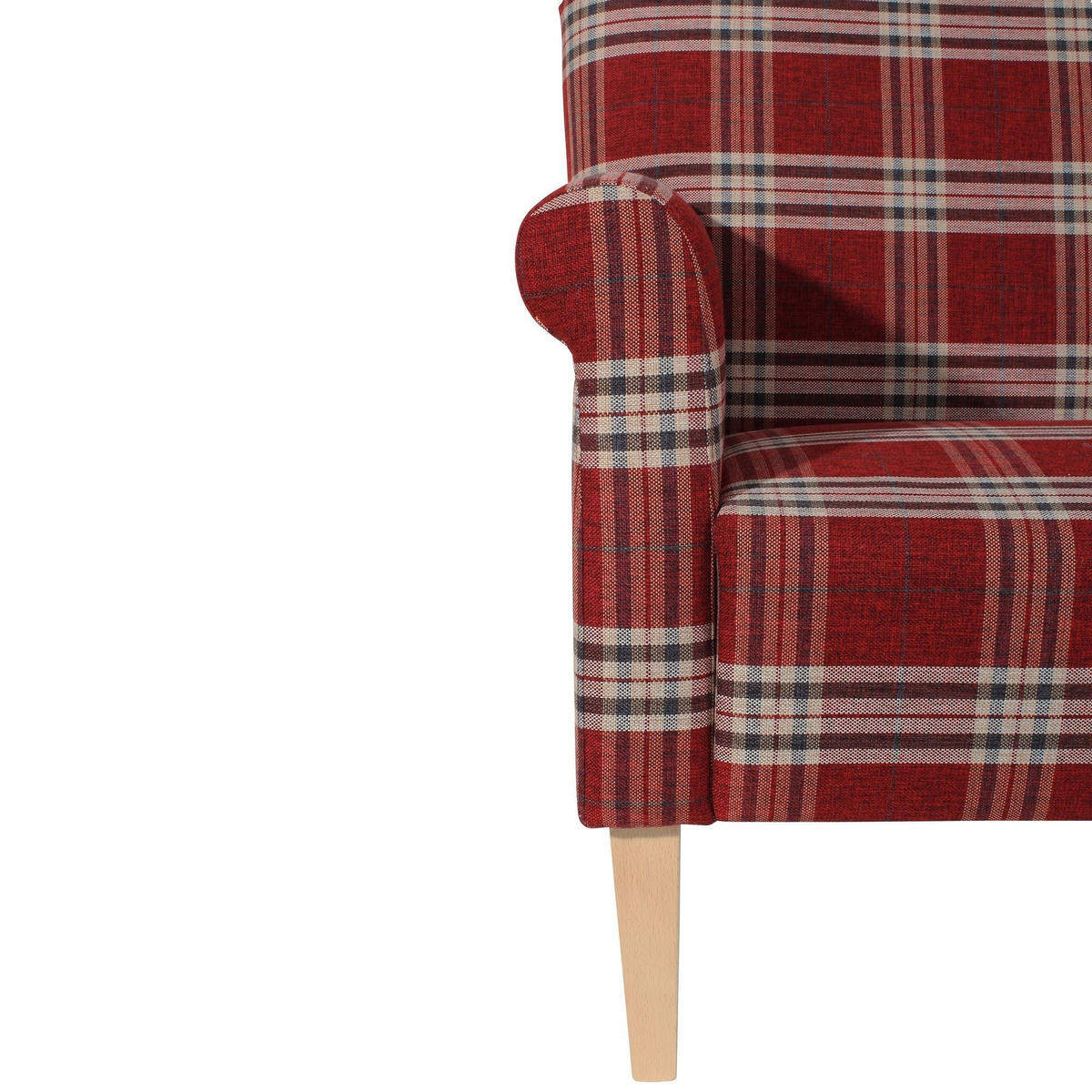 KÜCHENSOFA Karin Bezug Flachgewebe Buche natur / rot - Rot, Kunststoff (147/103/84cm) - 58aufmkessel