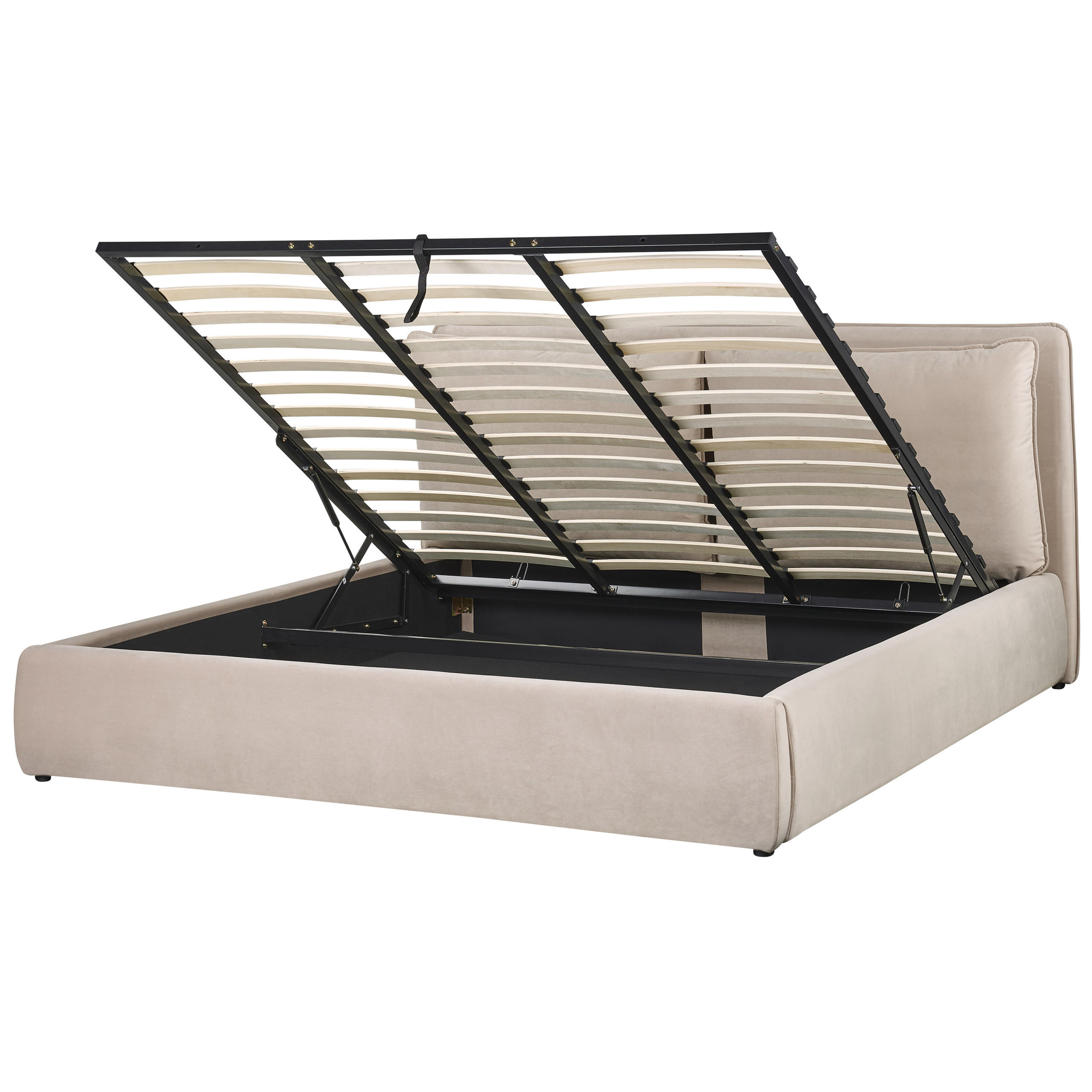 BETT 180/200cm Beige Bajonna - Beige, Textil (180/200cm) - Beliani