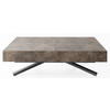 COUCHTISCH Cavetta X höhenverstellbar ausziehbar, Dunkelgrauer Chicago Beton 120-200/80/27-76 cm - Dunkelgrau/Schwarz, Holzwerkstoff/Metall (80/120/76cm) - WFL GROUP