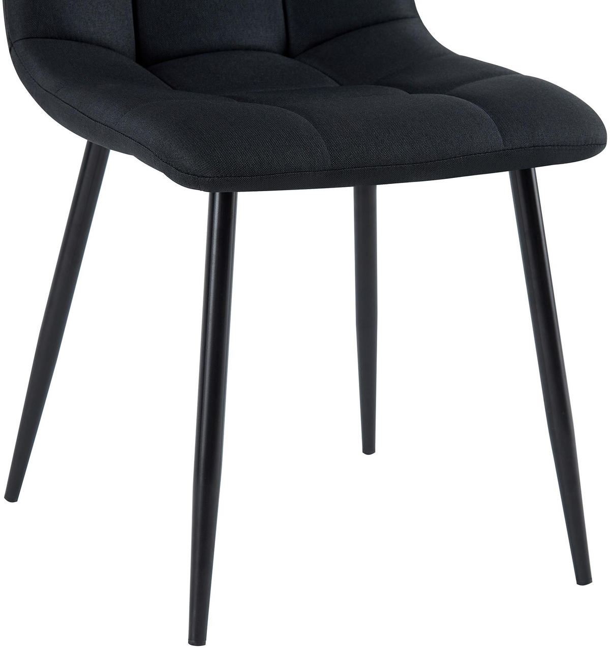 STUHL Stoff Schwarz - Schwarz, Textil/Metall (45/84/55cm) - CLP