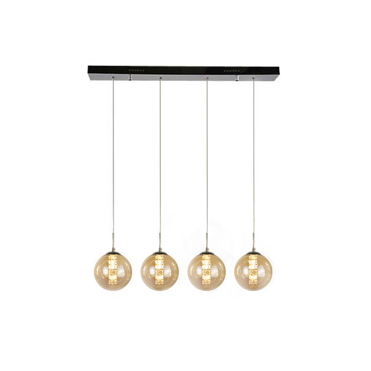 HÄNGELEUCHTE Energie 4-flammig 70/15/150 cm - Bernsteinfarben, Glas (70/15/150cm) - Nettlife