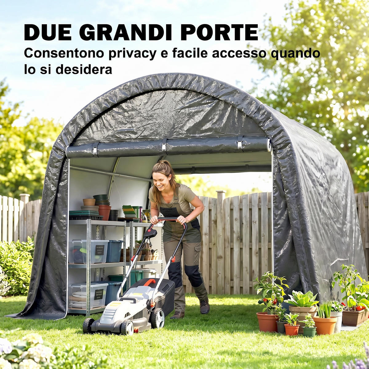 CARPORT Dunkelgrau 1 Stück - Dunkelgrau, Kunststoff/Metall (300/235/300cm) - GiPP
