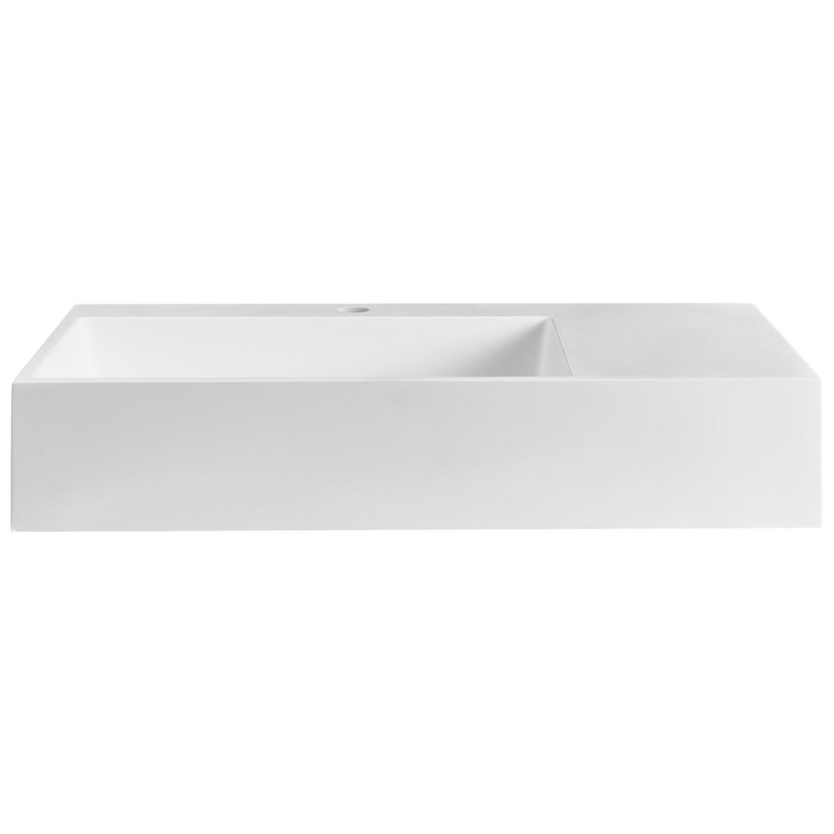 HÄNGEWASCHBECKEN Weiß 75/43 cm Mineralguss Cusco - Weiß, Naturmaterialien (75/15/43cm) - Beliani