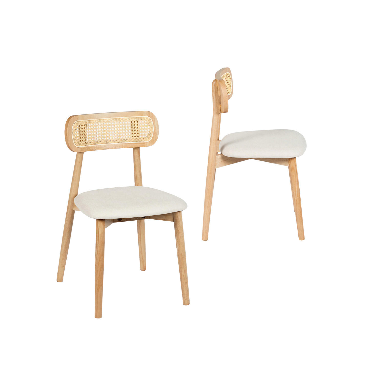 ESSZIMMERSTUHL Leyre Natürlich 47 cm x 80 cm 2er-Set - Naturfarben, Textil (47/80/51cm) - Klast Home