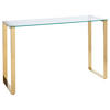KONSOLENTISCH mit Glasplatte Gold Tilon - Transparent/Goldfarben, Glas (40/120/75cm) - Beliani