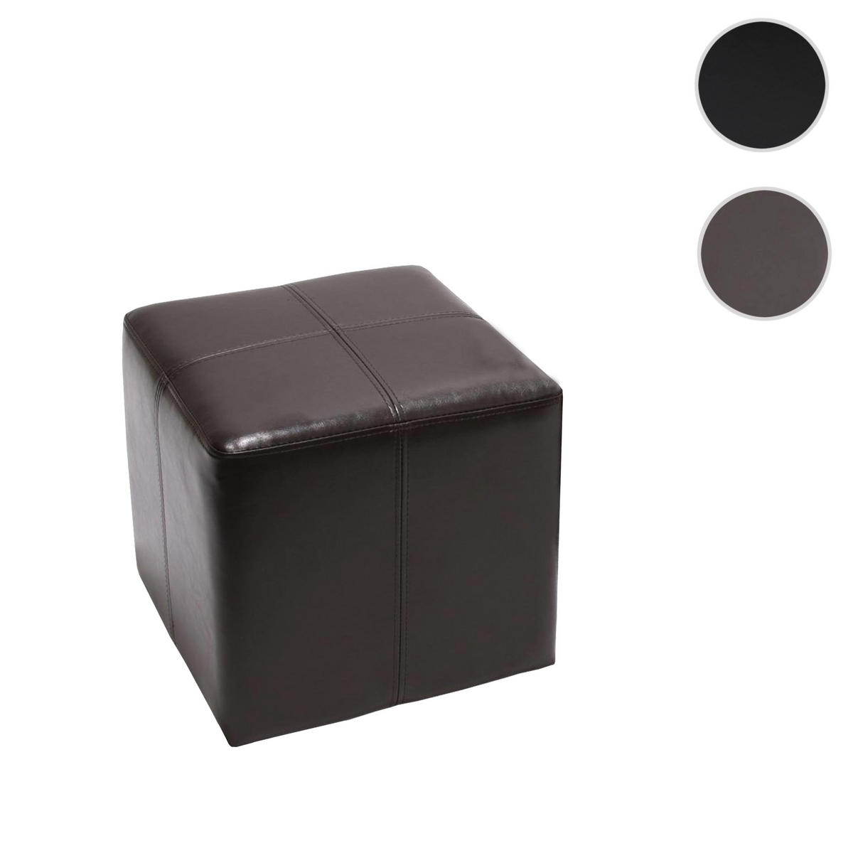 SITZHOCKER Braun - Braun, Leder (36/36/36cm) - MCW