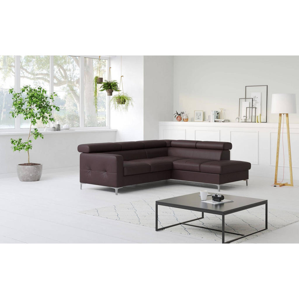 Thumbnail - Cotta Eckschlafsofa, Dunkelbraun, Metall, Echtholz,Fichte, 4-Sitzer, Füllung: Schaumstoff, Ottomane rechts,L-Form, 242x2...